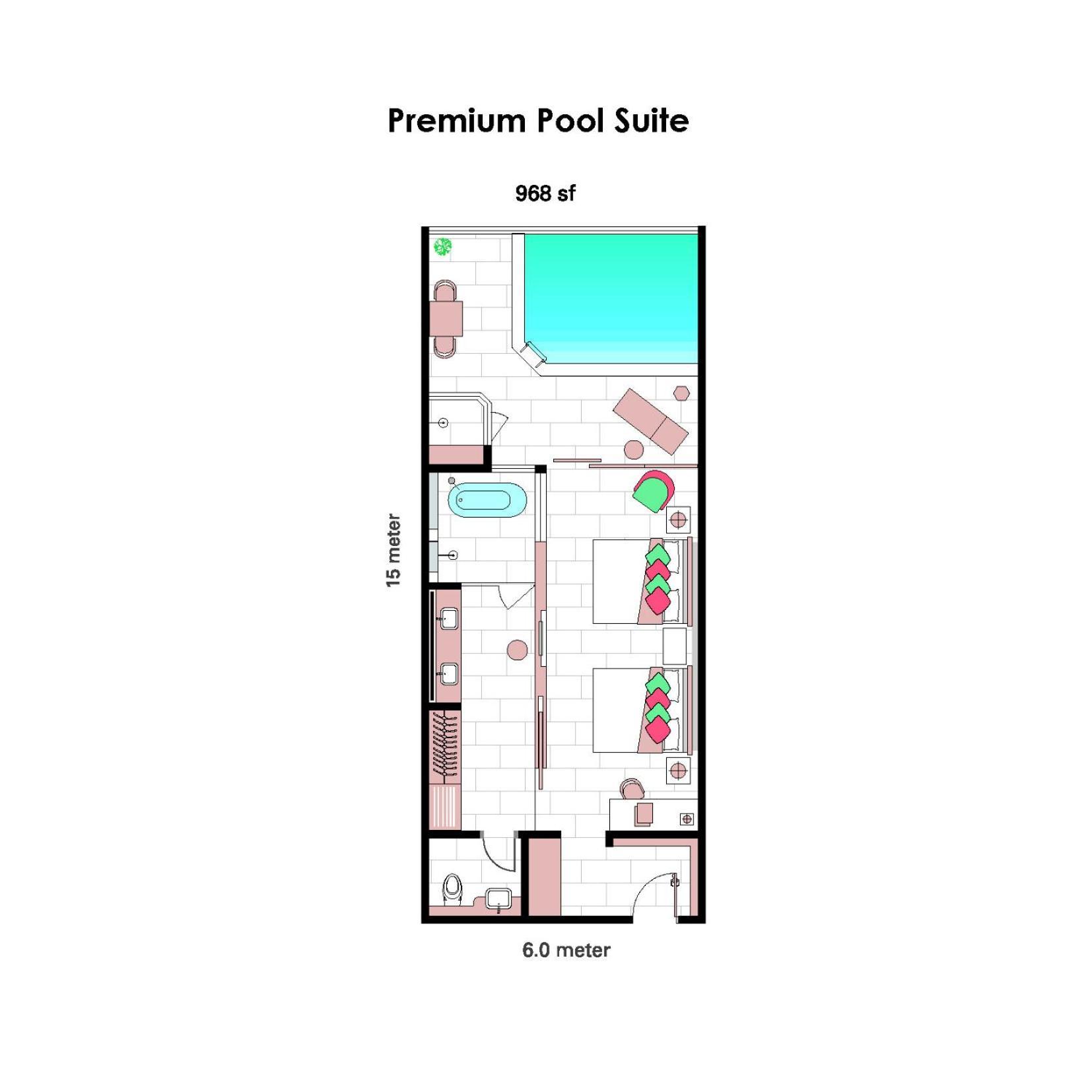 เลซิส สวีท ปีนัง Hotel บายันเลอปาส ภายนอก รูปภาพ A floorplan of a typical hotel room